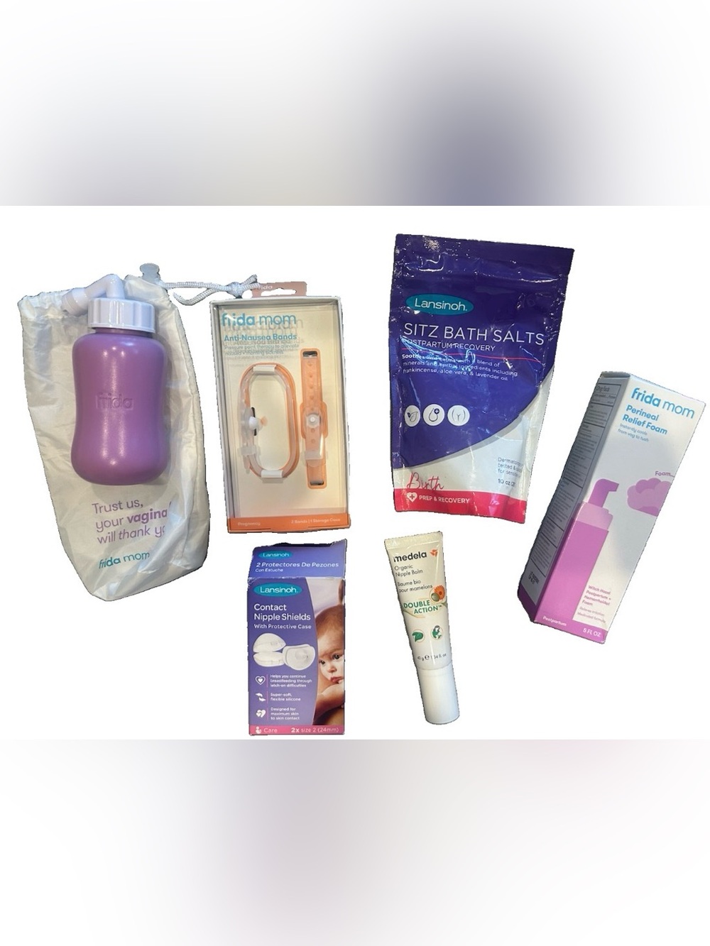 Frida Mom Lansinoh Medela Postpartum & Breastfeeding Bundle